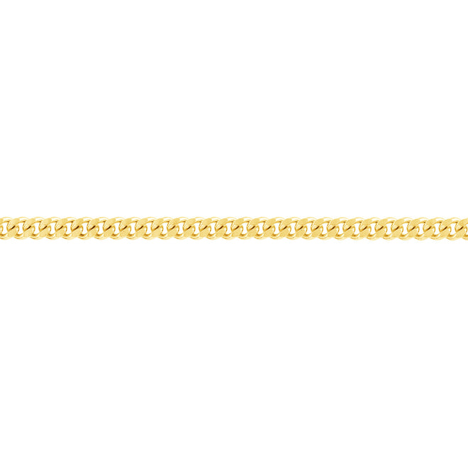 14K Yellow Gold Curb Link Anklet - Queen May