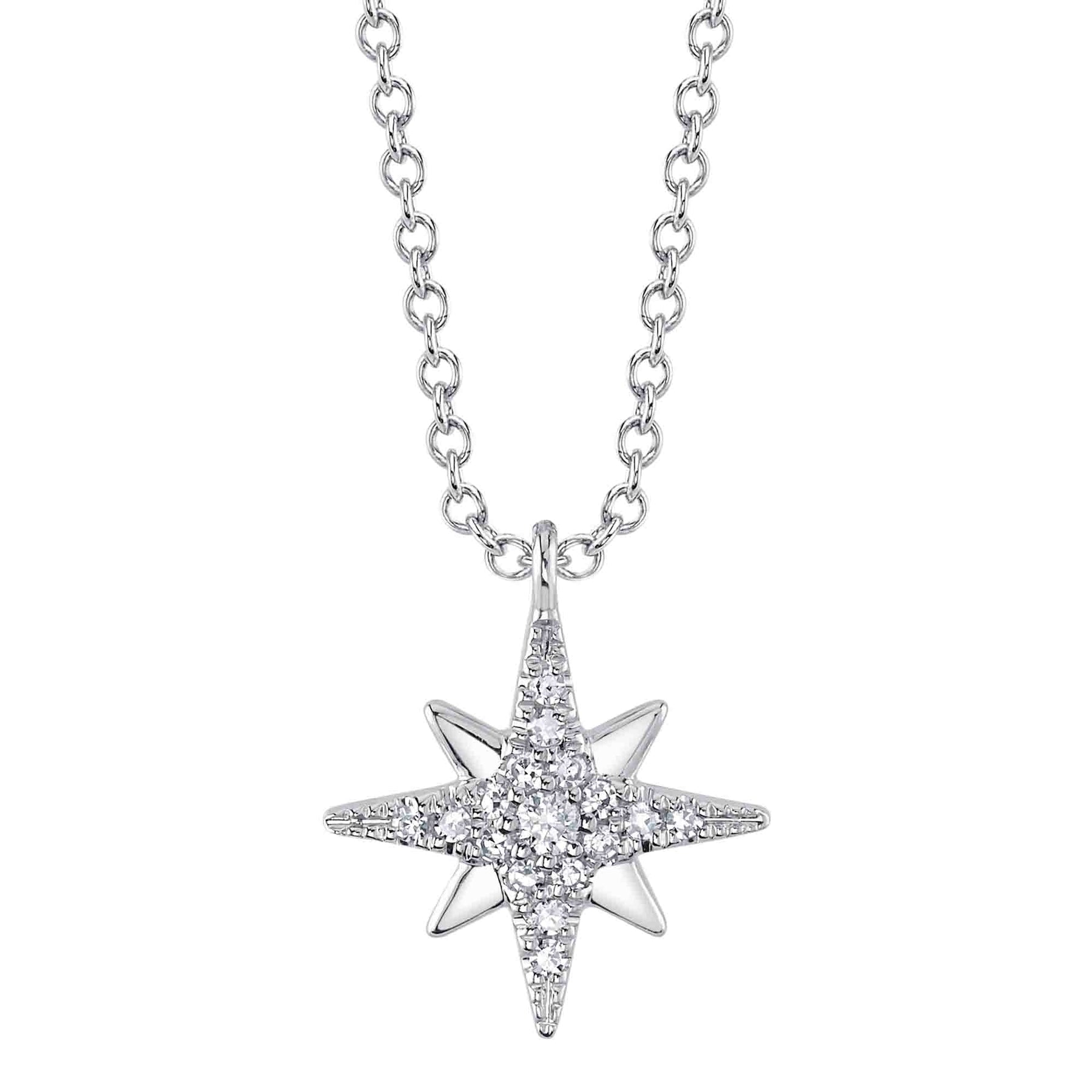 14k Gold Diamond North Star Pendant Necklace – Queen May