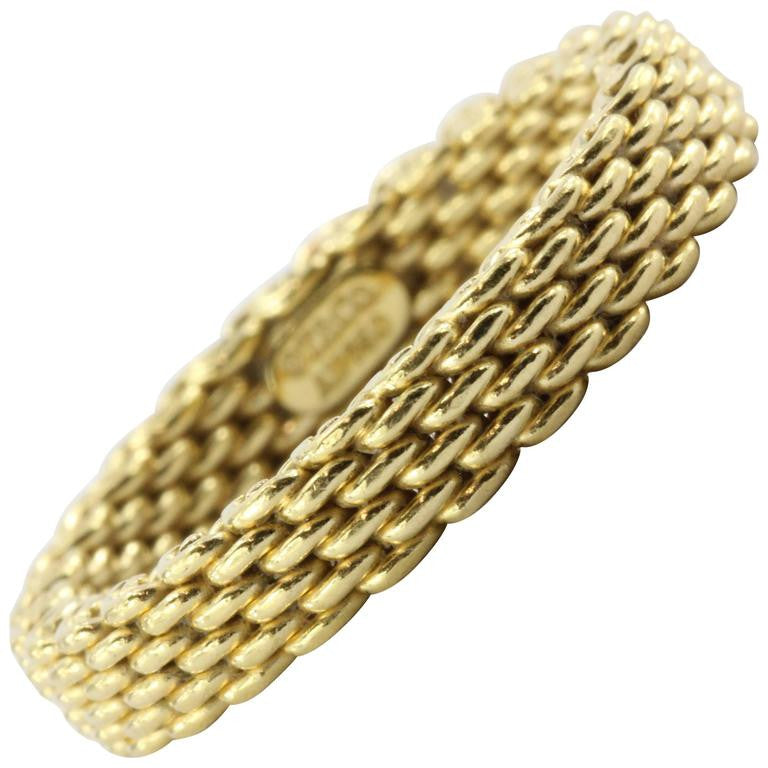Tiffany & Co. Wide Mesh Style Ring in 18k Yellow Gold