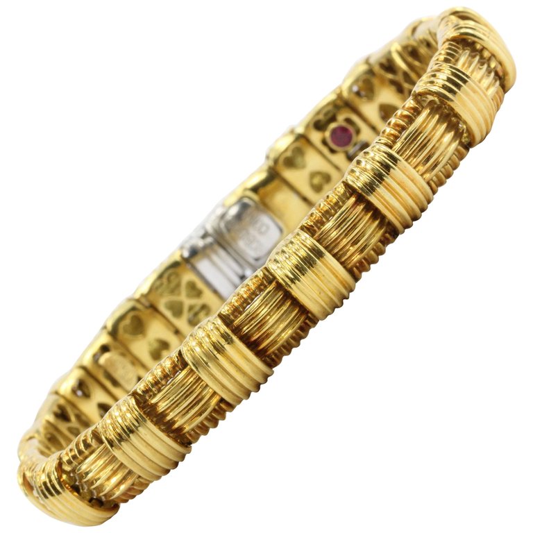 Roberto Coin Woven Magnetic Bracelet in Gold-Tone Sterling Silver