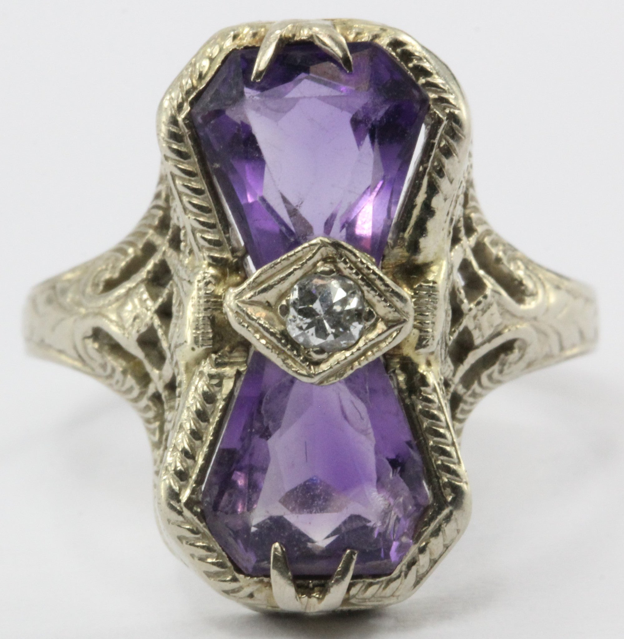 Amethyst art deco on sale ring