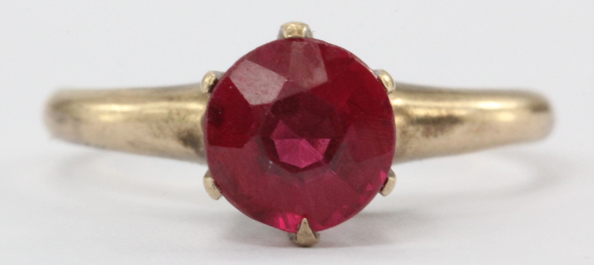 Antique Victorian Ostby & Barton 10k Gold & Ruby Belcher