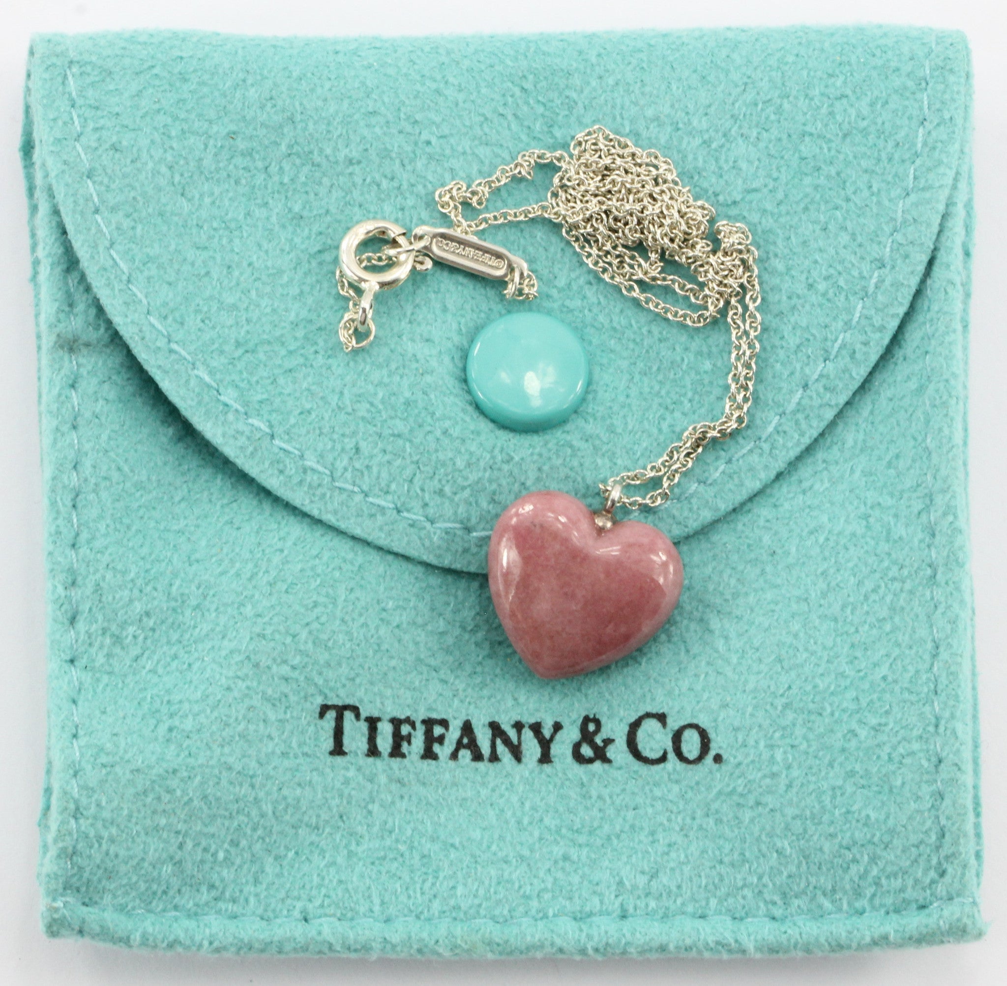 Return to Tiffany & Co. Mother of Pearl Double Heart Pendant Necklace, 16