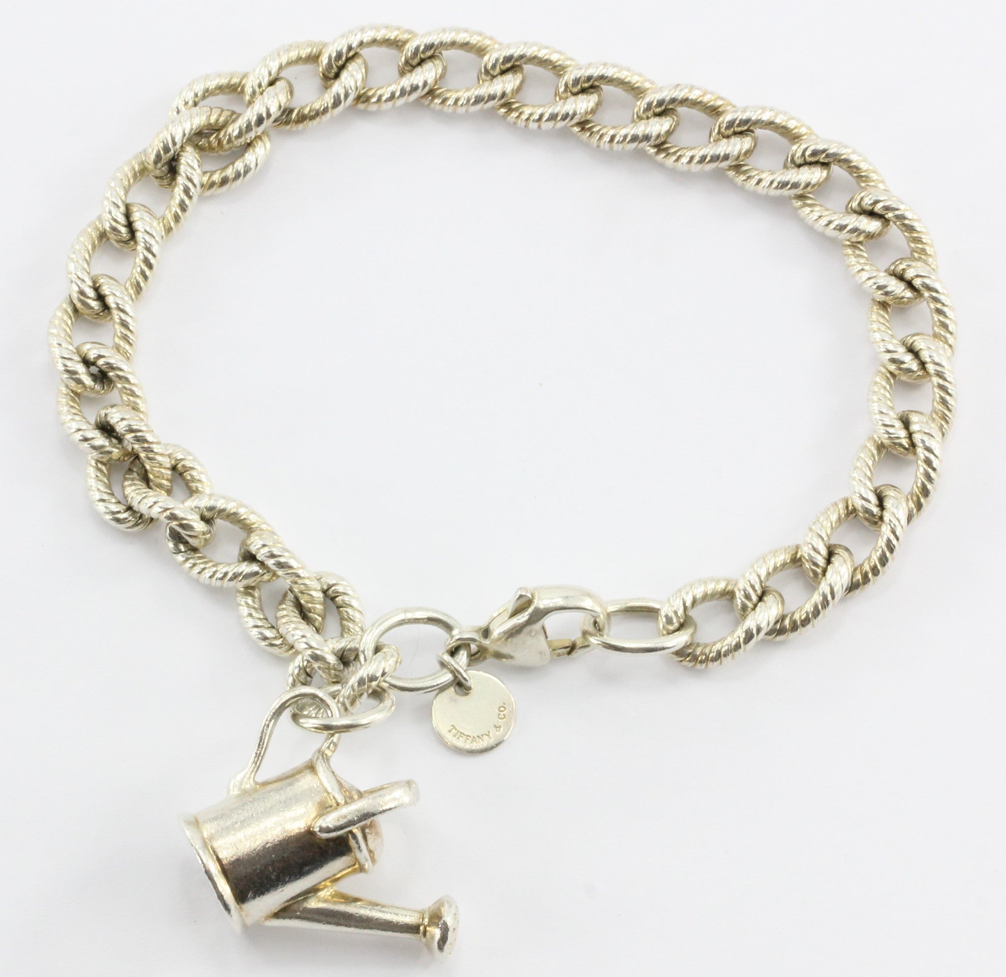 Tiffany & Co. 18k Rose Gold Heart Lock Sterling Silver Charm Bracelet  Tiffany & Co.