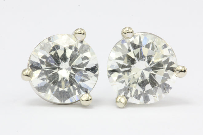 1 CTW Diamond 14K White Gold Earring Studs 1 - Queen May