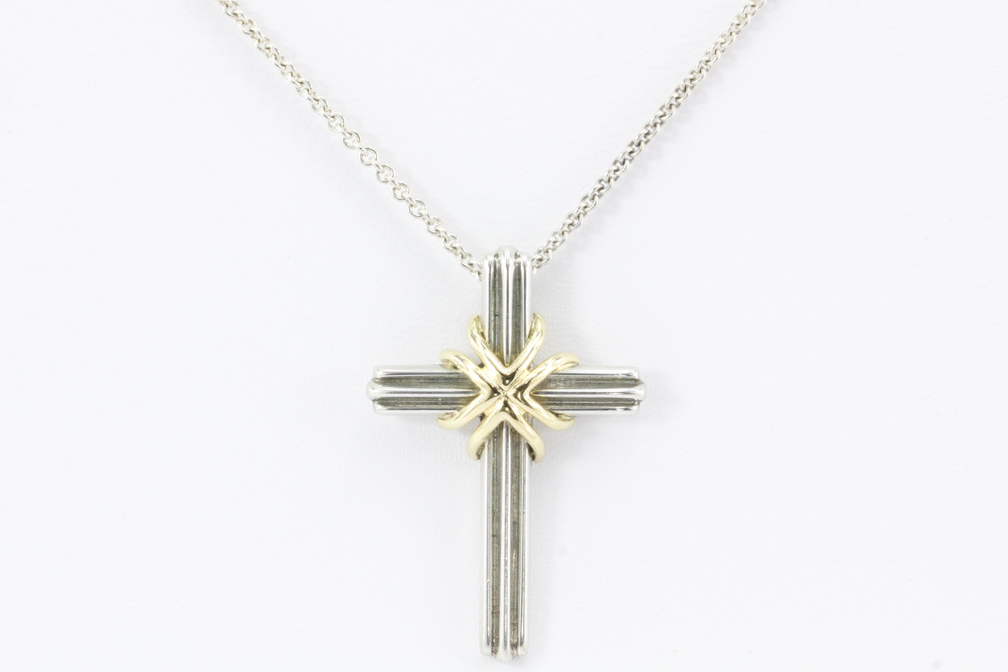 Tiffany on sale & Co. Siliver and Gold Cross Necklace