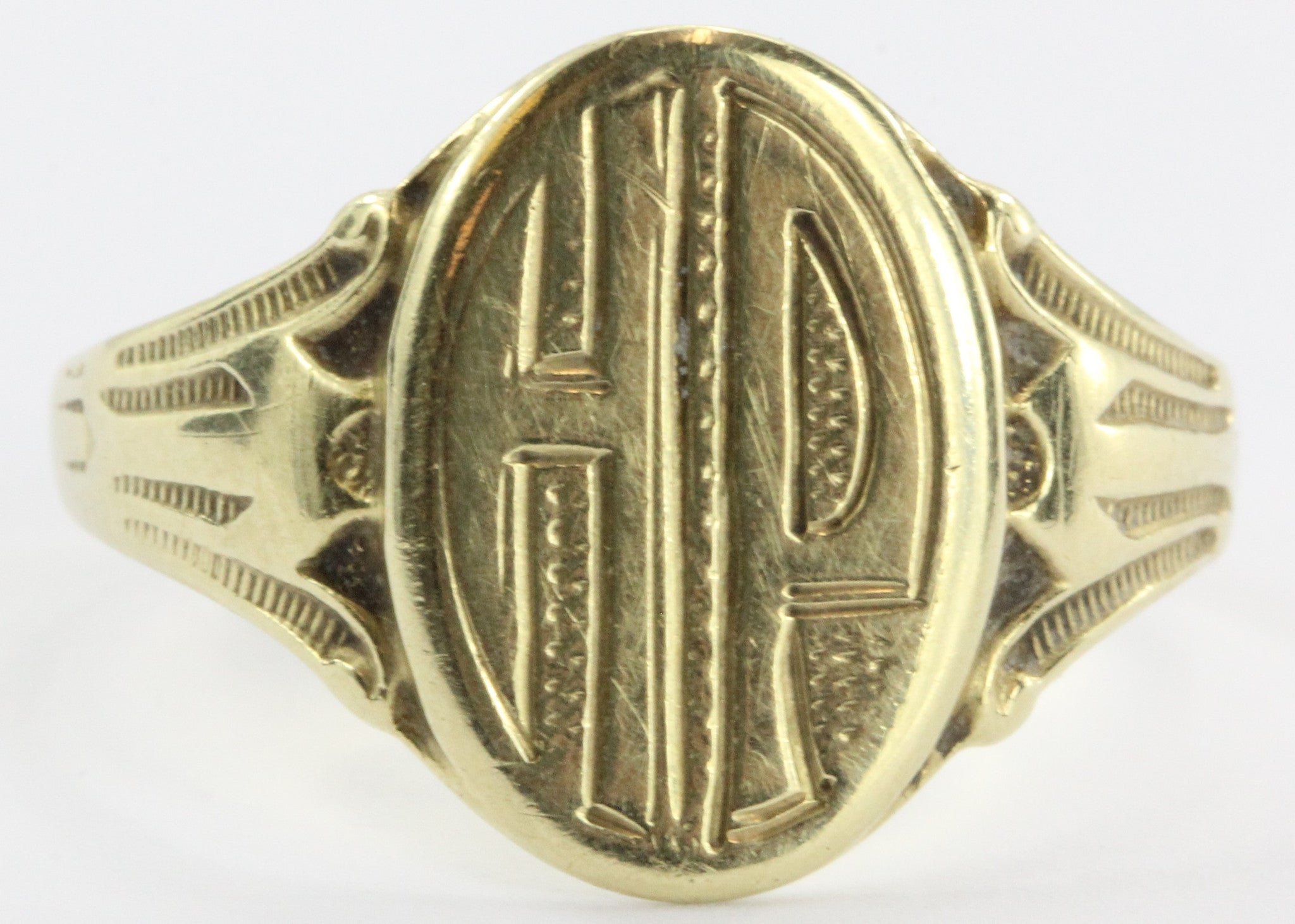 Antique 14k Gold Ostby & Barton Gothic Signet Ring Hp – Queen May