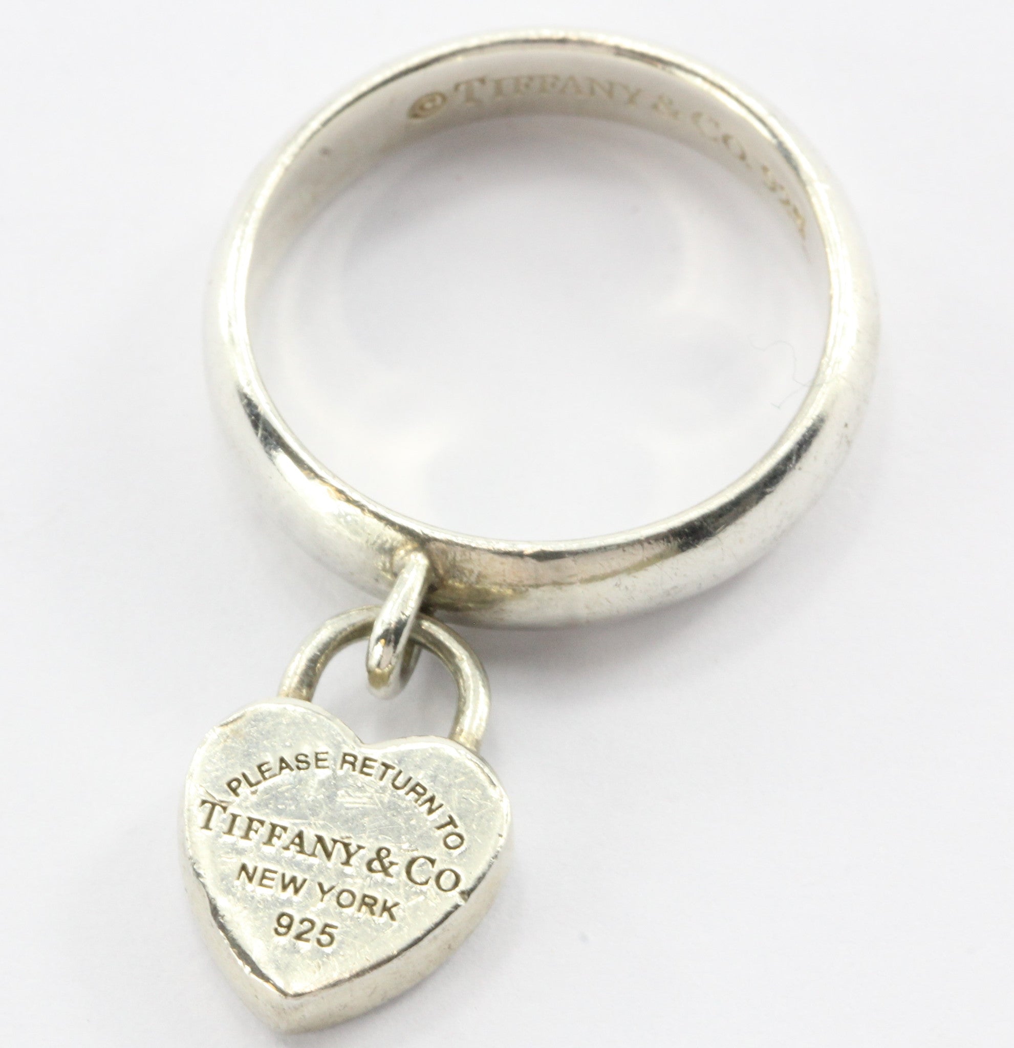 Return to Tiffany & Co Heart Padlock Lock Pendant Necklace in Silver