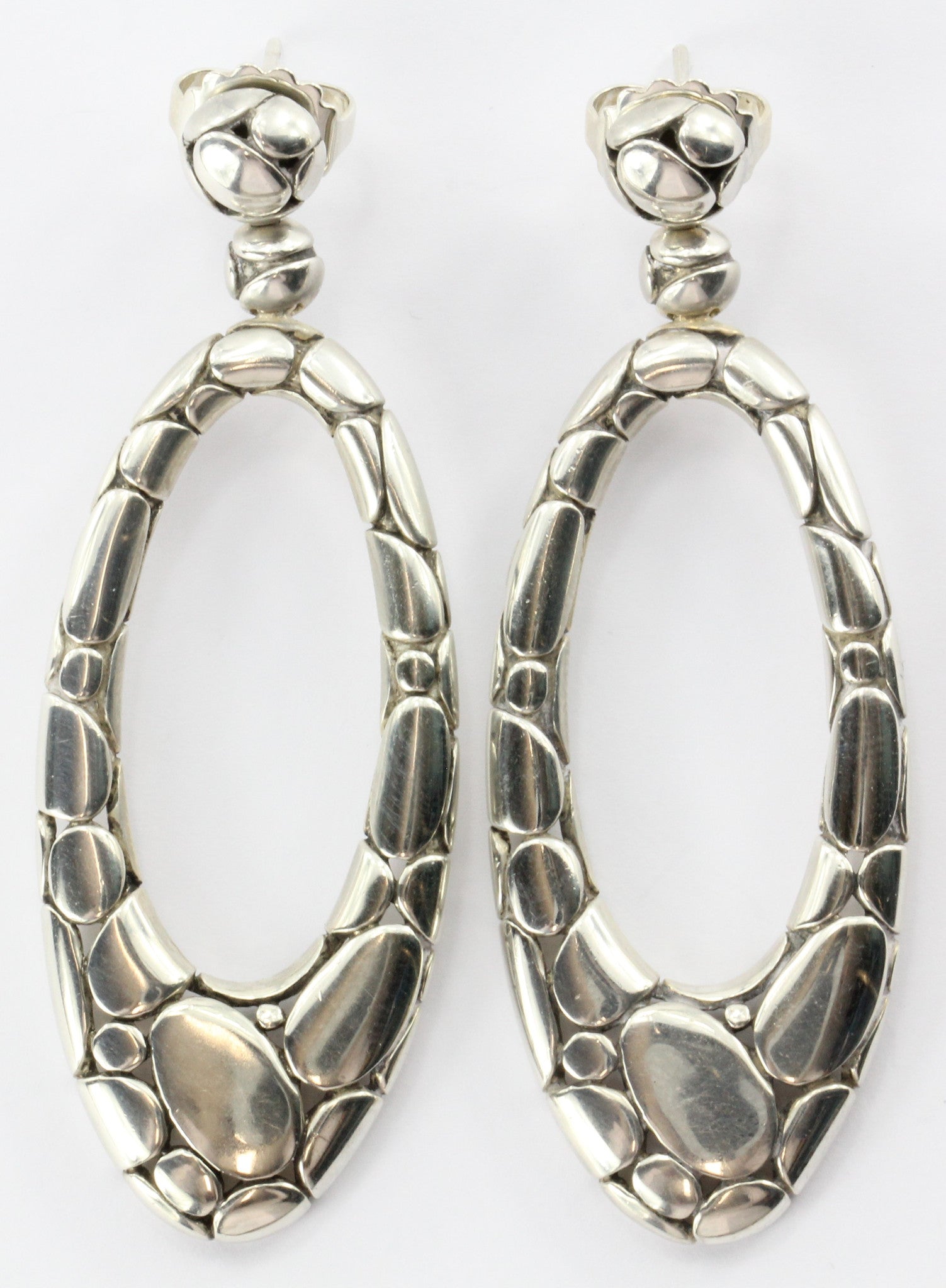 John Hardy Sterling Silver Kali Pebble Oval Drop Earrings