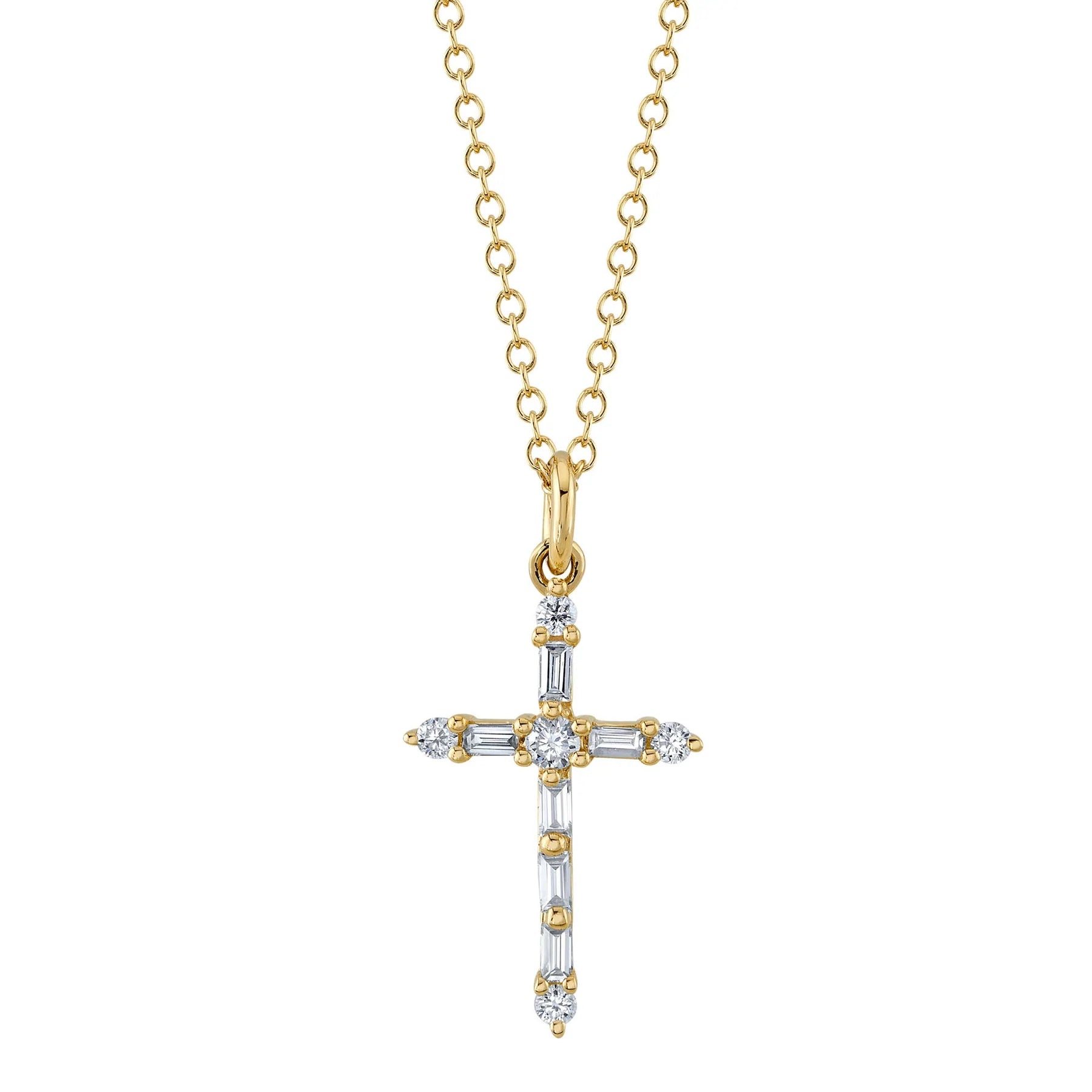 14K Yellow Gold Open Clover 0.15 Diamond Pendant Necklace