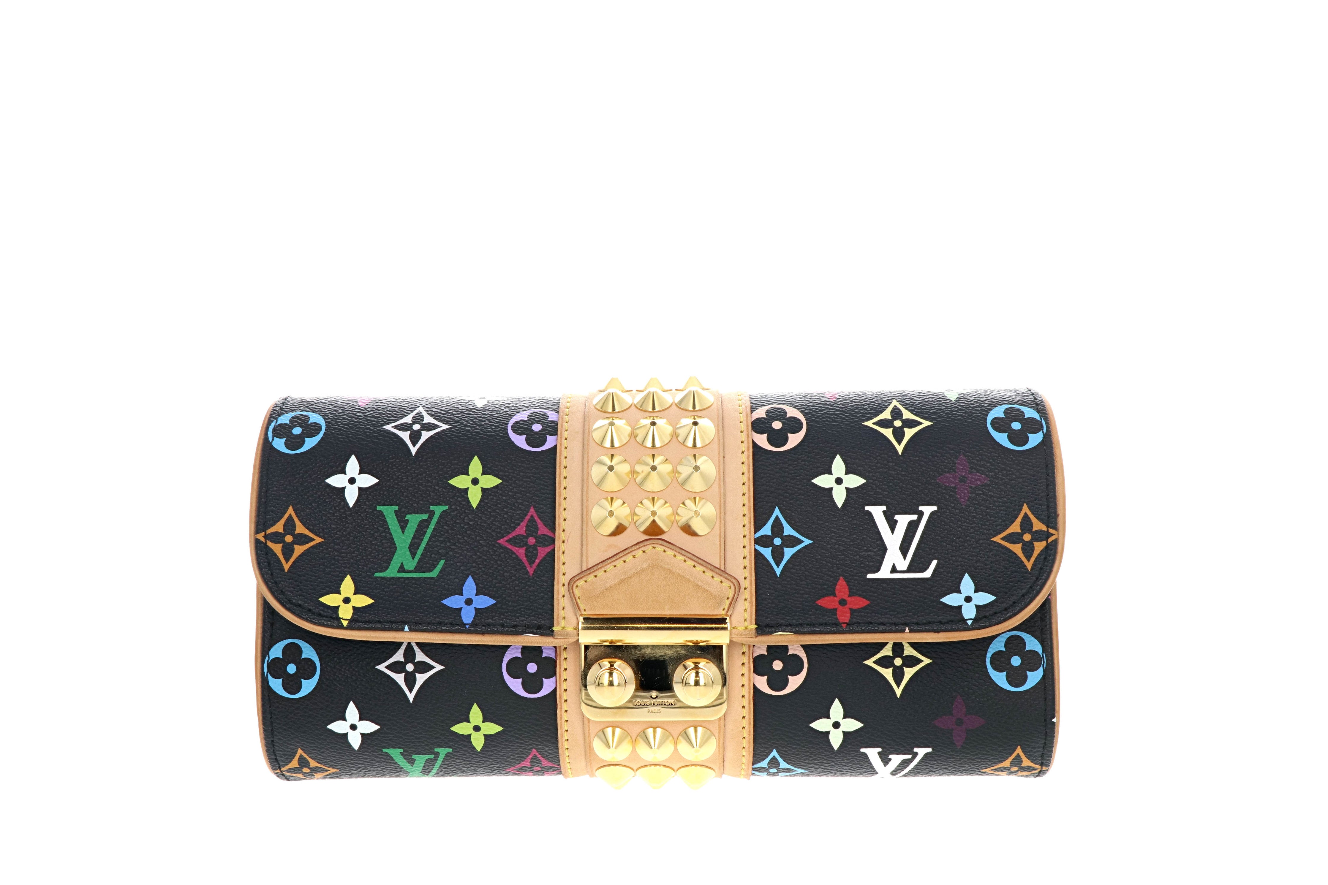 Louis Vuitton Black Monogram Multicolor Courtney Clutch Bag