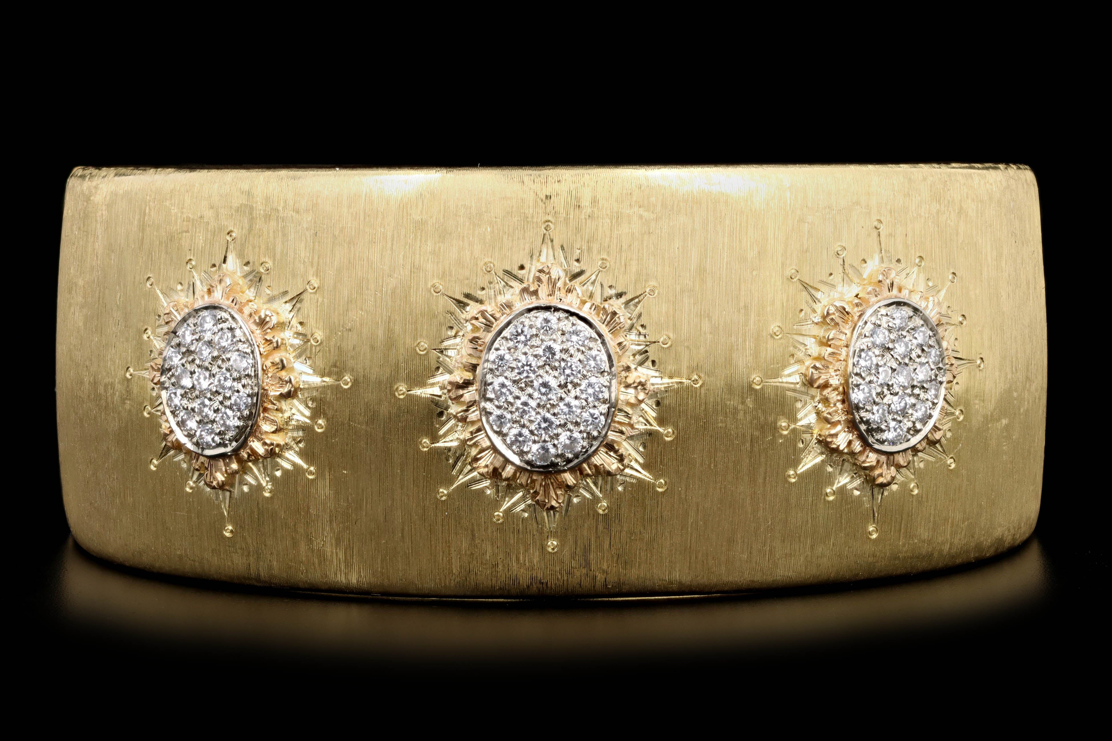 Buccellati 18K Gold and Silver Sapphire Diamond Bracelet