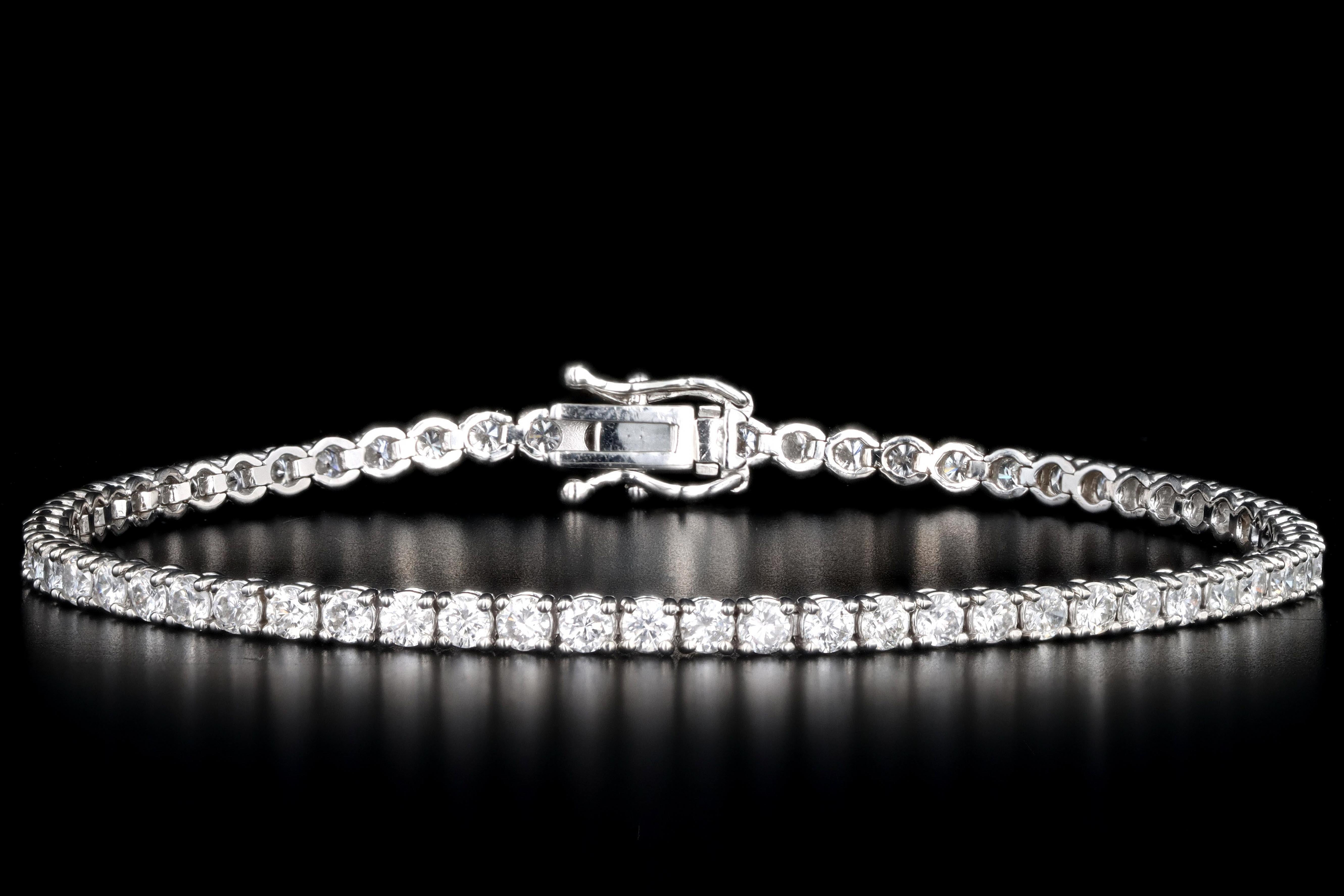 4.50 Carat Diamond Tennis Bracelet in 14k Yellow Gold