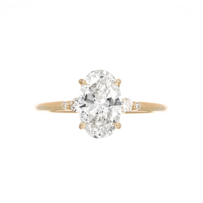 1.58 Carat Oval Diamond Engagement Ring in 14K Yellow Gold - Queen May