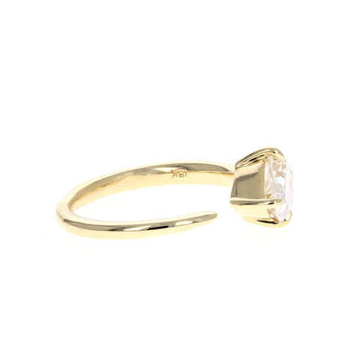 2.07 Carat Pear Diamond East-West Open Space Engagement Ring in 18K Yellow Gold GIA Certified - Queen May