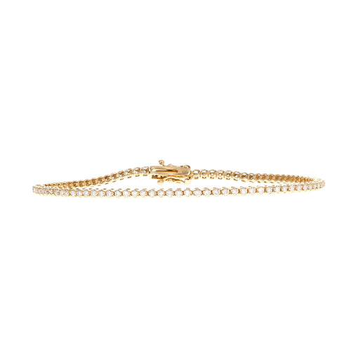 14K Gold 1.20 Carat Total Weight Round Brilliant Diamond Tennis Bracelet - Queen May