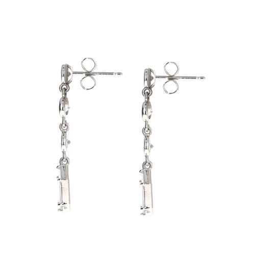 1.83 Carat Total Weight Bullet Diamond Bezel Drop Earrings in Platinum - Queen May