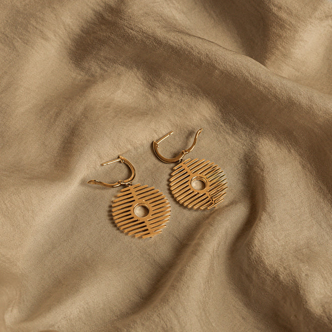 14K Yellow Gold 0.40 Carat Total Weight Diamond Drop Earrings - Queen May