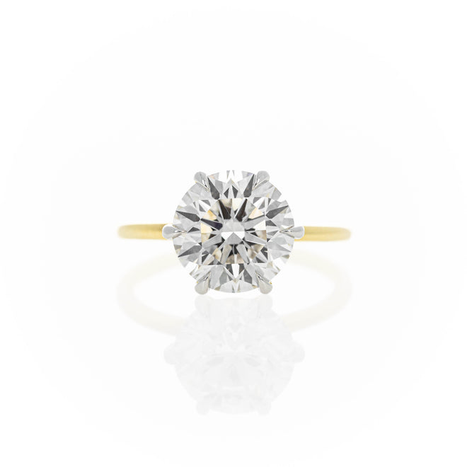 Lab Grown 4.30 Carat Round Brilliant Diamond Engagement Ring - Queen May