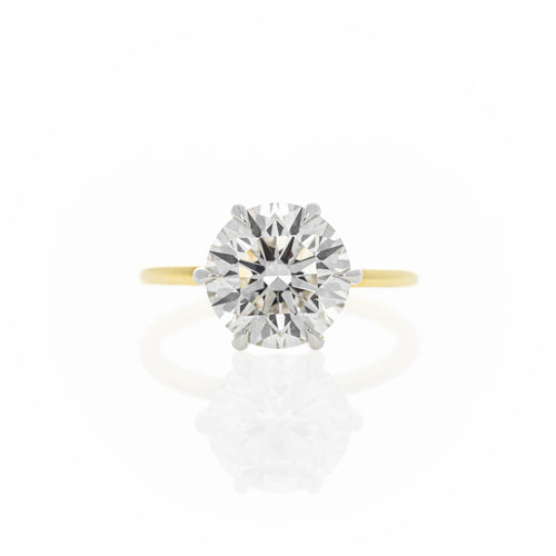 Lab Grown 4.30 Carat Round Brilliant Diamond Engagement Ring - Queen May