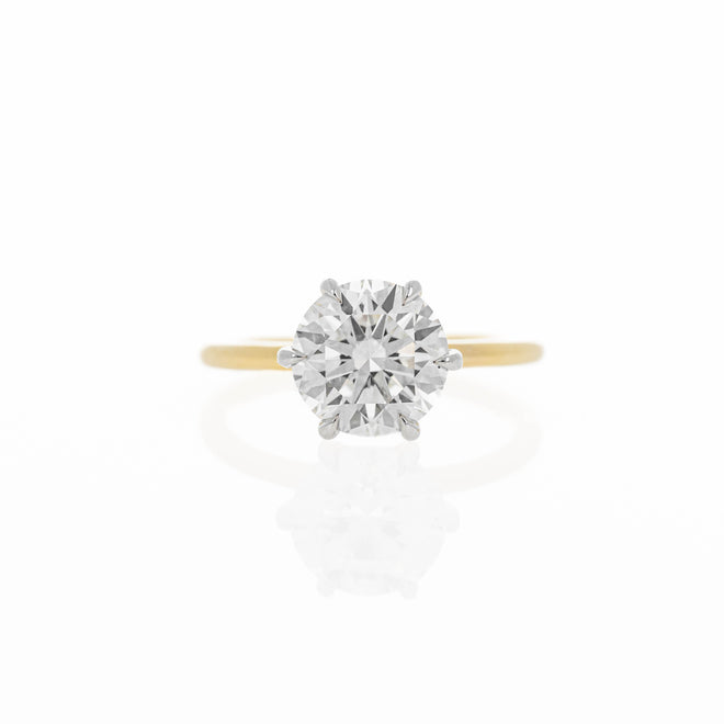 Lab Grown 3.01 Carat Round Brilliant Diamond Engagement Ring - Queen May