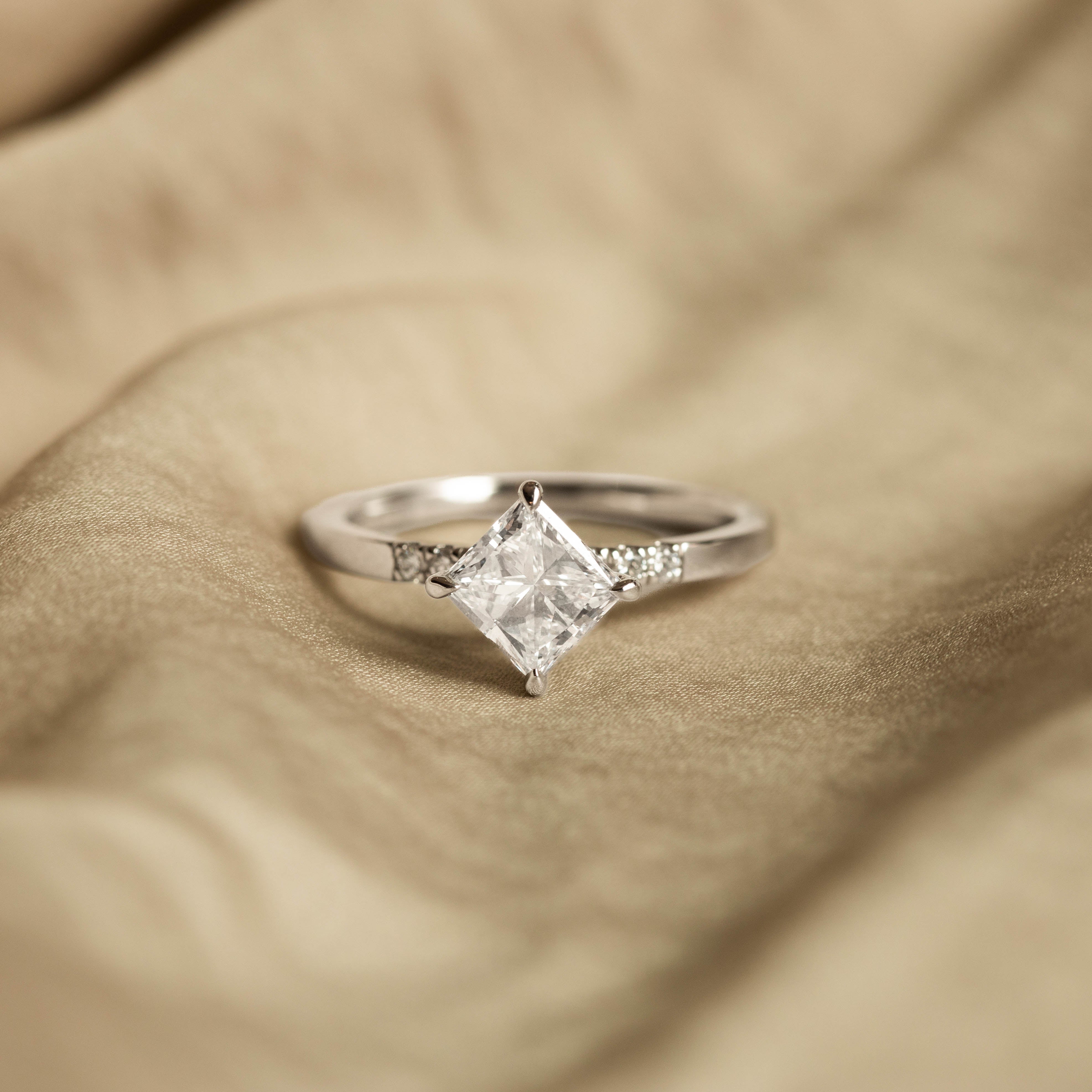 Buy Noam Carver Compass Set Princess Diamond Engagement Ring - Ben Garelick