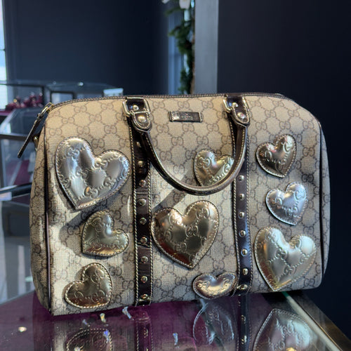 Gucci GG Supreme Hearts Medium Joy Boston Bag - Queen May