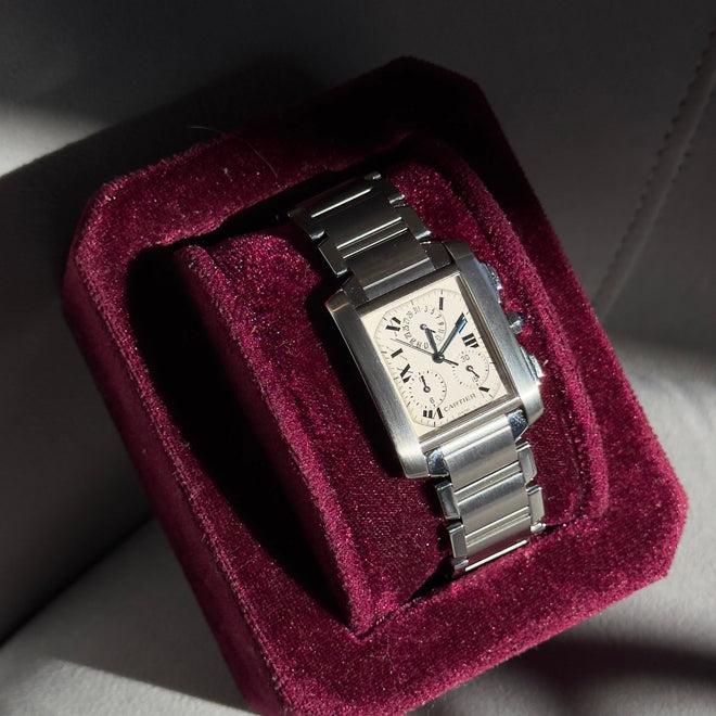 Cartier Tank Française Quartz Chronograph Watch Model 2303 - Queen May