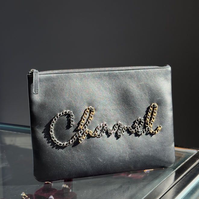 Chanel Written In Chain Pouch - Queen May