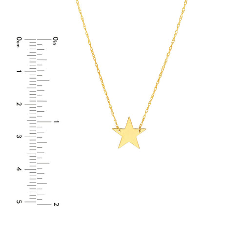 14K Yellow Gold Mini Star Pendant Necklace - Queen May