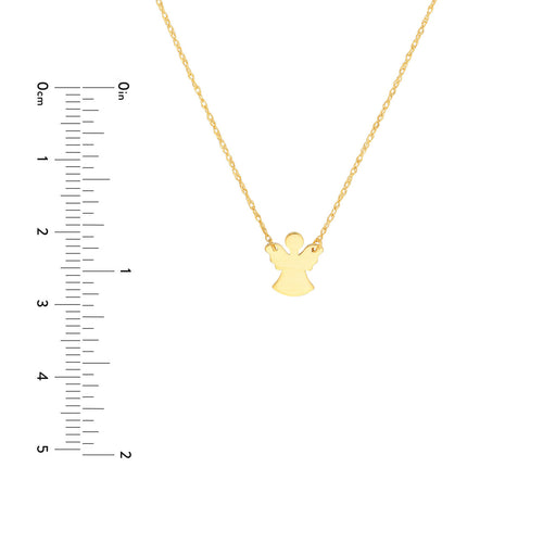 14K Yellow Gold Mini Angel Pendant Necklace - Queen May