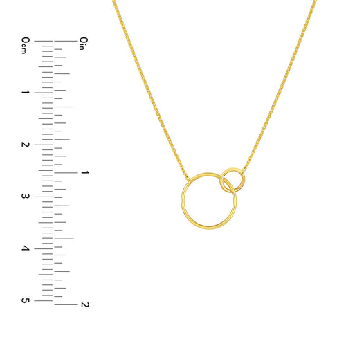 14K Yellow Gold Interlocking Circles Pendant Necklace - Queen May