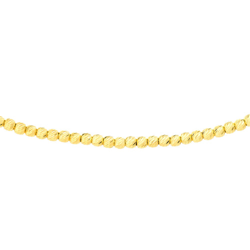 14K Gold Diamond Cut Beaded Choker Necklace - Queen May