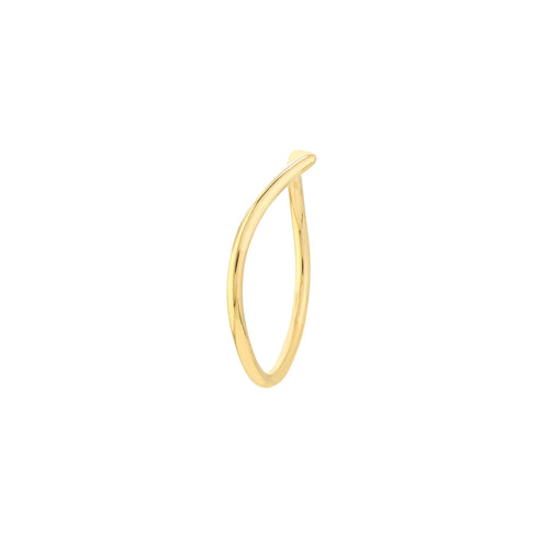 14K White, Yellow, or Rose Gold V-Shape Contour Stackable Ring - Queen May