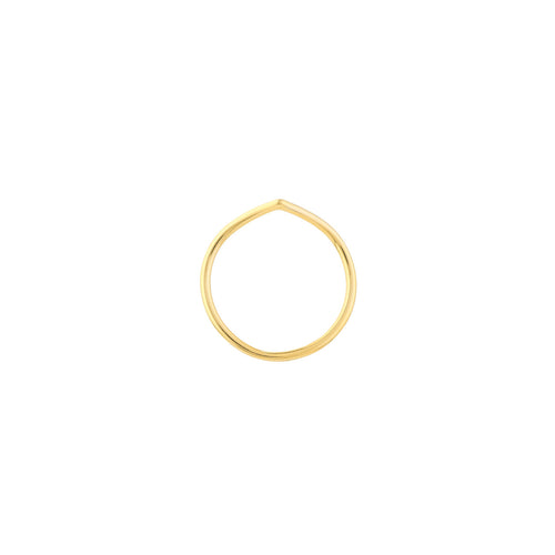 14K White, Yellow, or Rose Gold V-Shape Contour Stackable Ring - Queen May