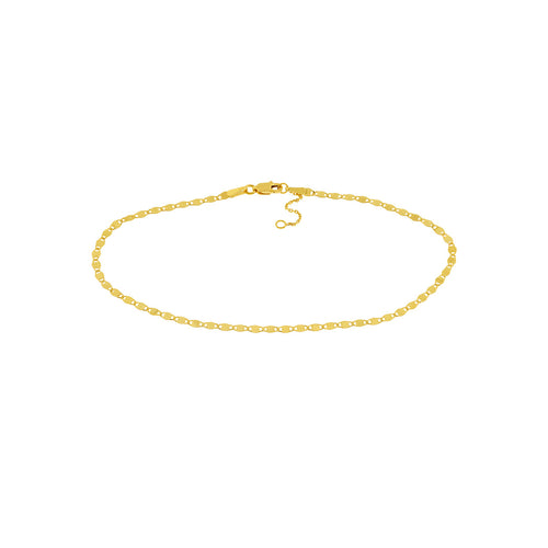 14K Yellow Gold Valentina Chain Anklet - Queen May