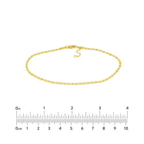 14K Yellow Gold Valentina Chain Anklet - Queen May