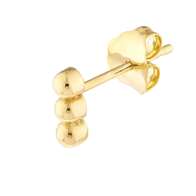 14K Yellow Gold Round Trio Stud Earrings - Queen May