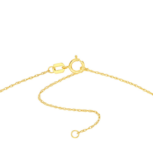 14K Yellow Gold Cutout Dog Bone Mini Disk Necklace - Queen May