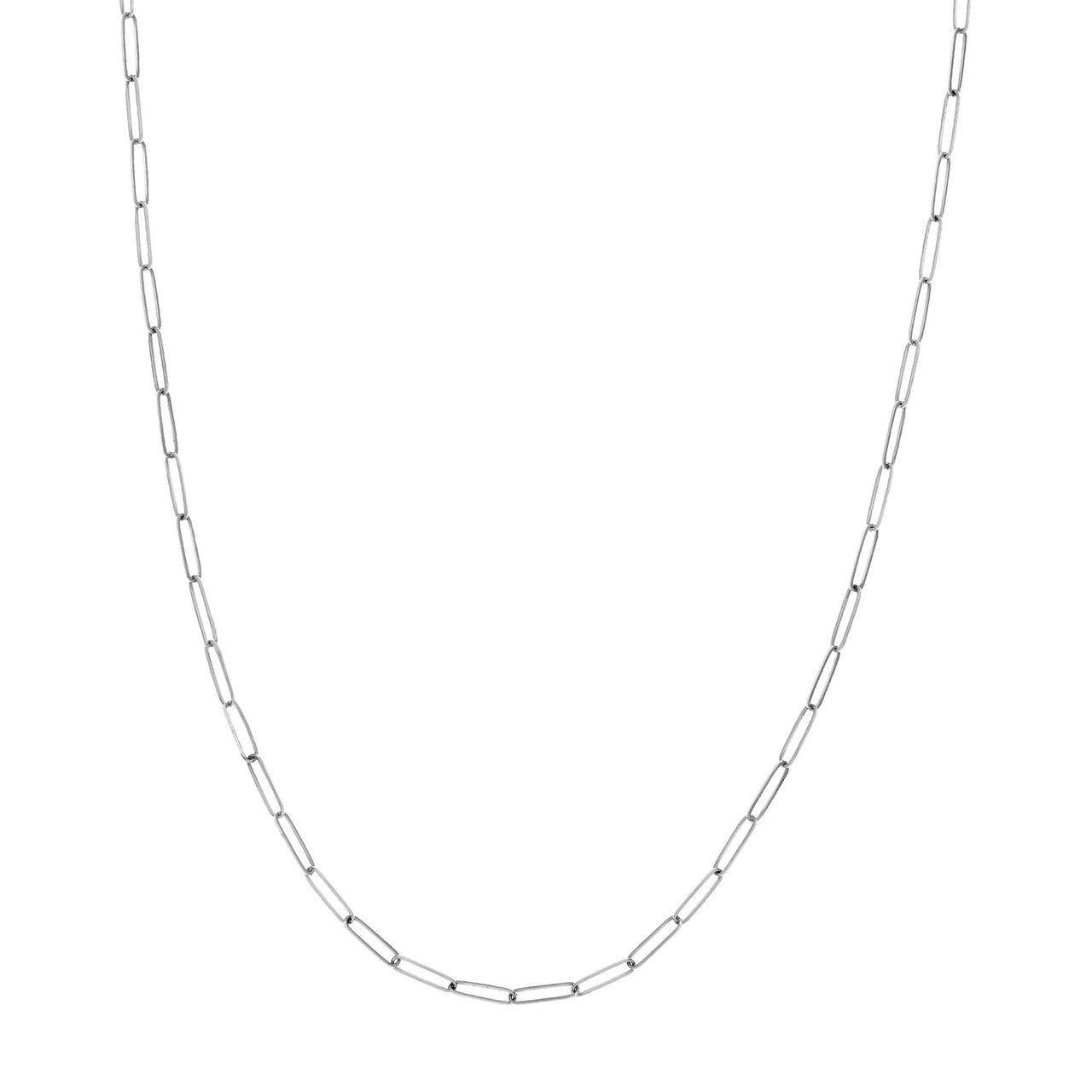 Dainty Paper Clip Link Necklace in 14K Gold