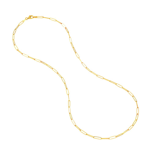 14K Gold Ultra Thin 2.6mm Paperclip Chain Necklace - Queen May