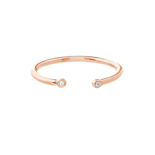 14K White, Yellow or Rose Gold & Diamond Accent Open Stackable Ring - Queen May