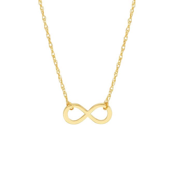 14K Yellow Gold Mini Infinity Pendant Necklace - Queen May