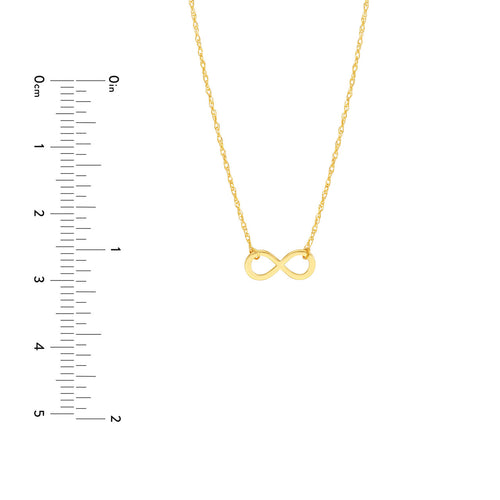 14K Yellow Gold Mini Infinity Pendant Necklace - Queen May