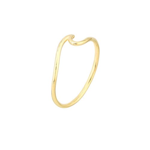 14K Yellow Gold Wave Ring - Queen May
