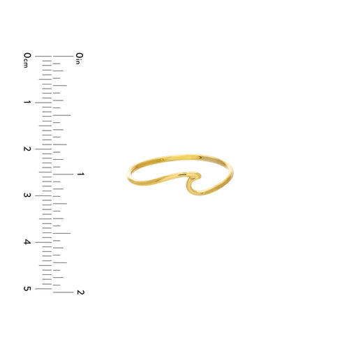 14K Yellow Gold Wave Ring - Queen May
