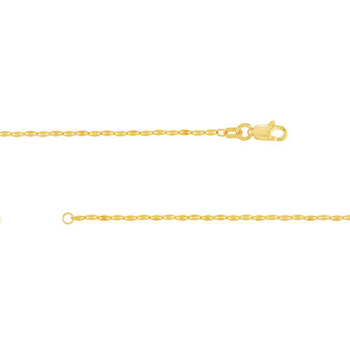 14K Yellow Gold Long Paperclip Station Chain Necklace - Queen May
