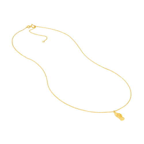 14K Yellow Gold Flip-Flop Pendant Necklace - Queen May