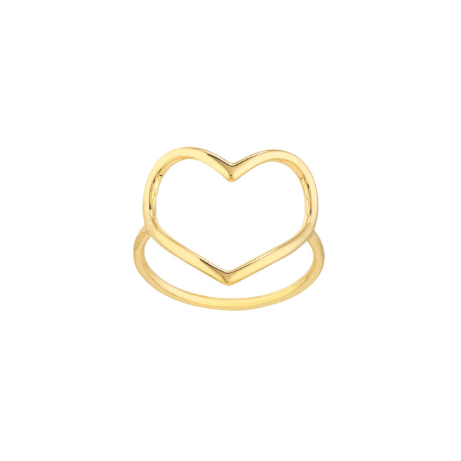 14K Yellow Gold Organic Heart Ring - Queen May