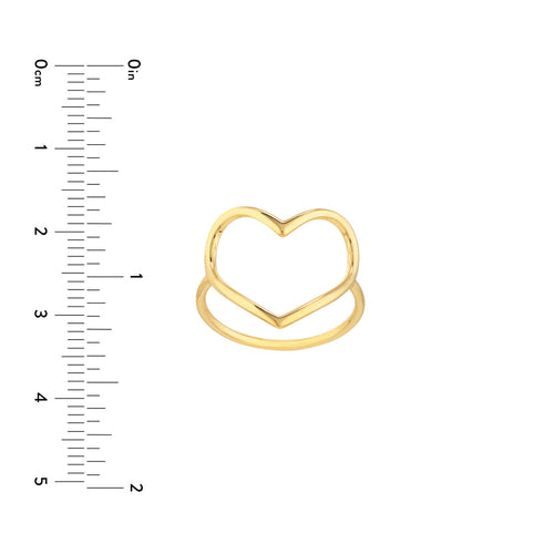 14K Yellow Gold Organic Heart Ring - Queen May